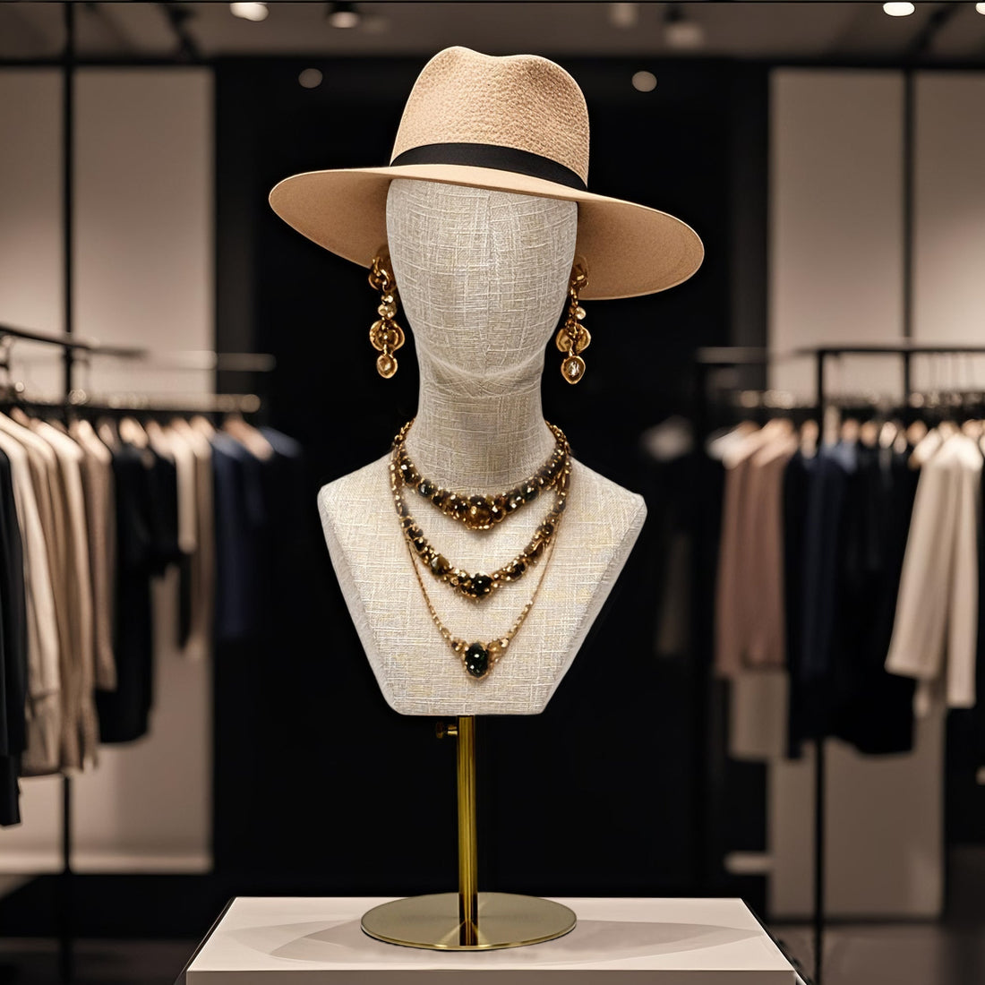The Art of Display: DE-LIANG Fully Pinnable Linen Mannequin Head Form