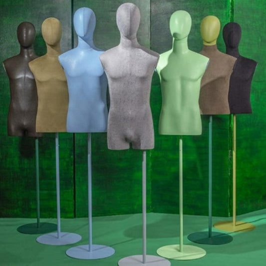 Newst Style Fashion Male/Female Half Body Mannequin,Colorful Dislplay Props with Wood Arms and Base ,for Window Display