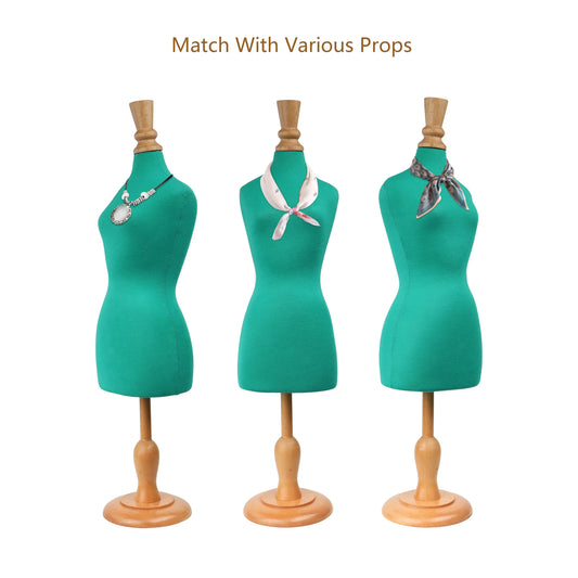 DL802 Green Dress Form Full Pinable Jewelry Display Half Scale Mannequin Dressmaker Dummy
