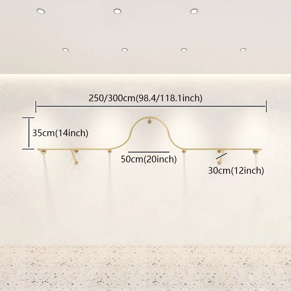 Women's Clothing Store Clothes Display Stand Floor-Standing Gold Clothes Display Rack Combination Clothing Store Hanger 2363 DE-LIANG