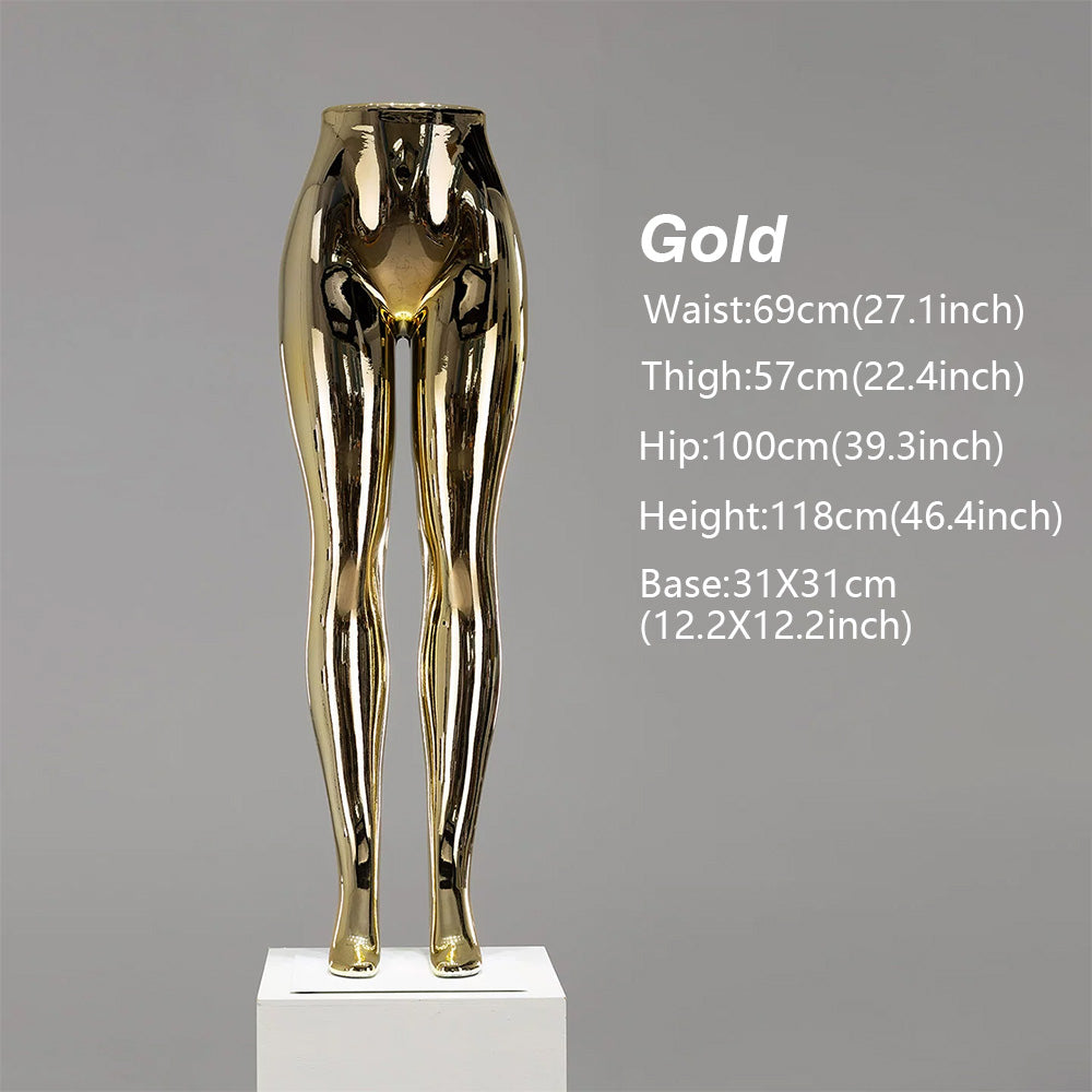DE-LIANG Female Lower Body Mannequin Legs | Chrome Electroplated Pants Display Form