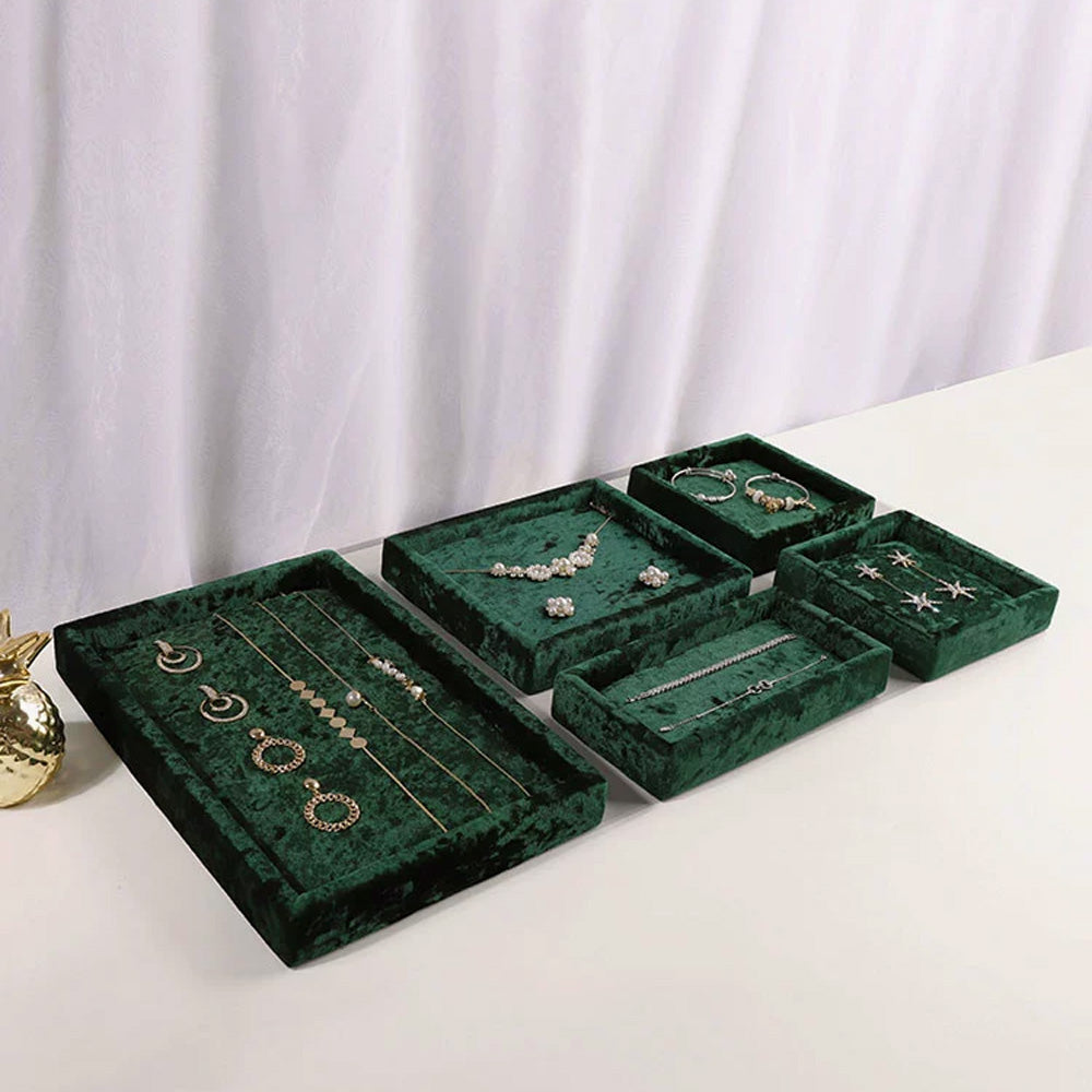 DE-LIANG Velvet Jewelry Display Tray, Earrings Display Stand, Ring Display Stand, Jewelry Display Stand, Necklace Display Tray DE-LIANG