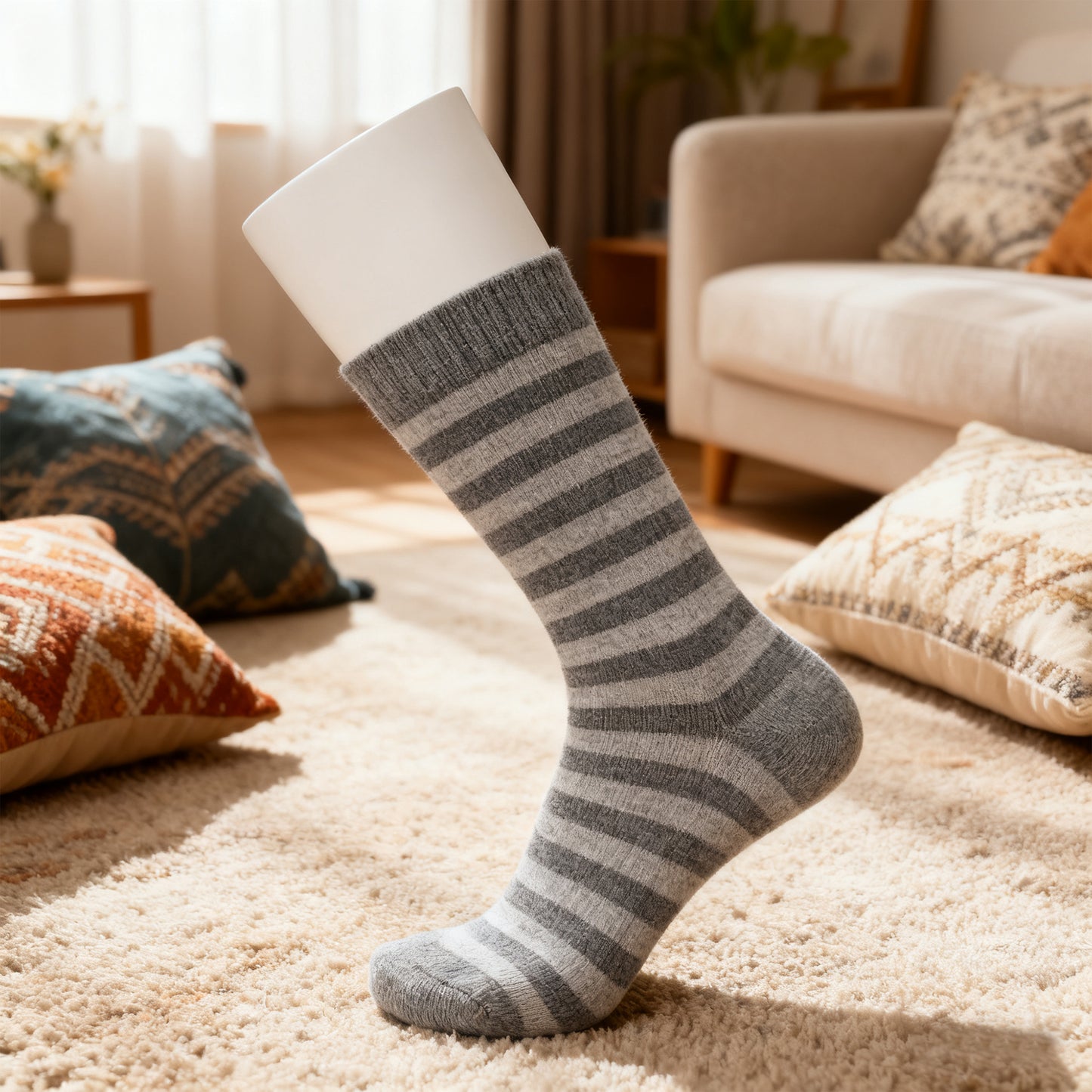 DE-LIANG Luxury Matte White Fiberglass Male Leg Mannequin & Foot Model Display Props for Ankle Brace