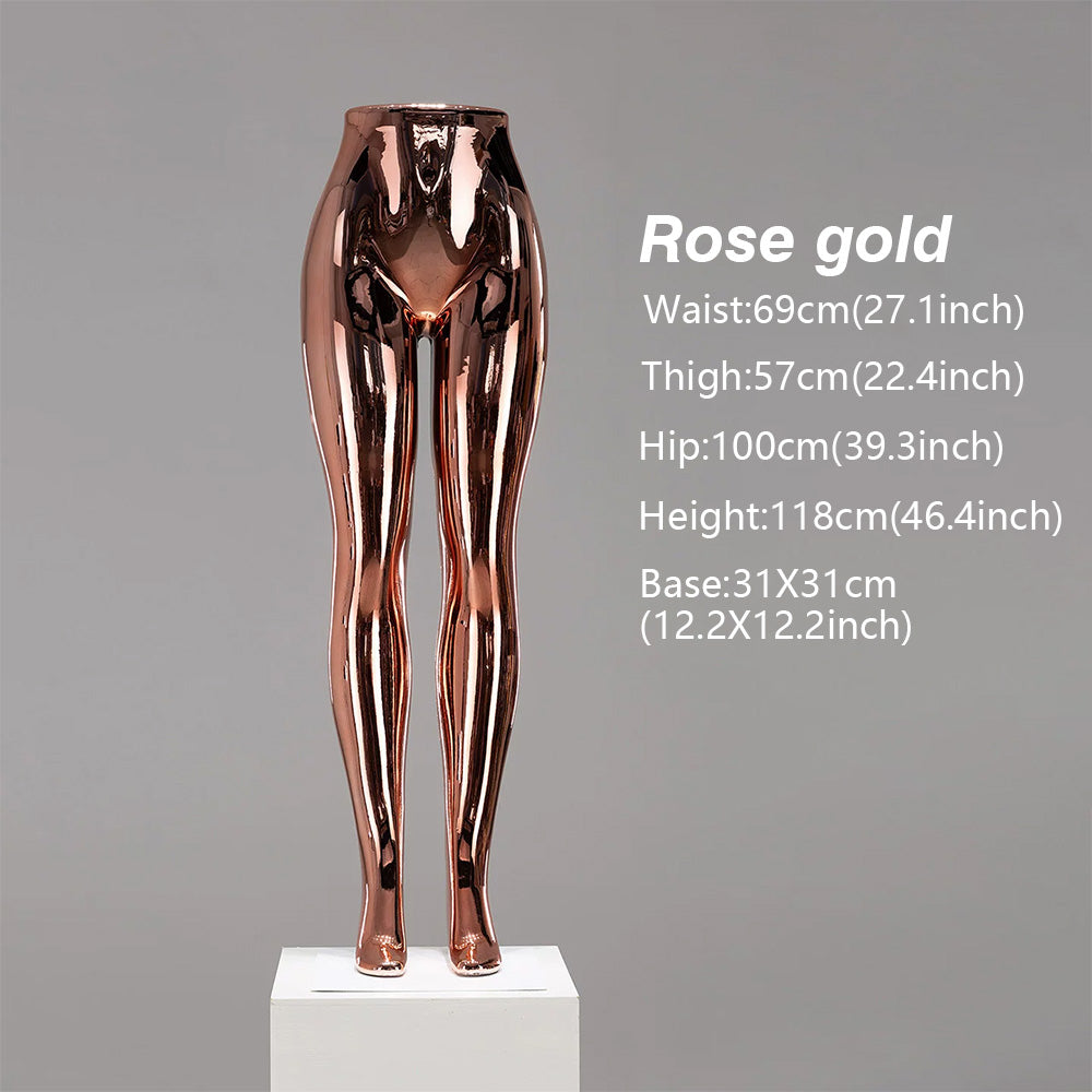 DE-LIANG Female Lower Body Mannequin Legs | Chrome Electroplated Pants Display Form