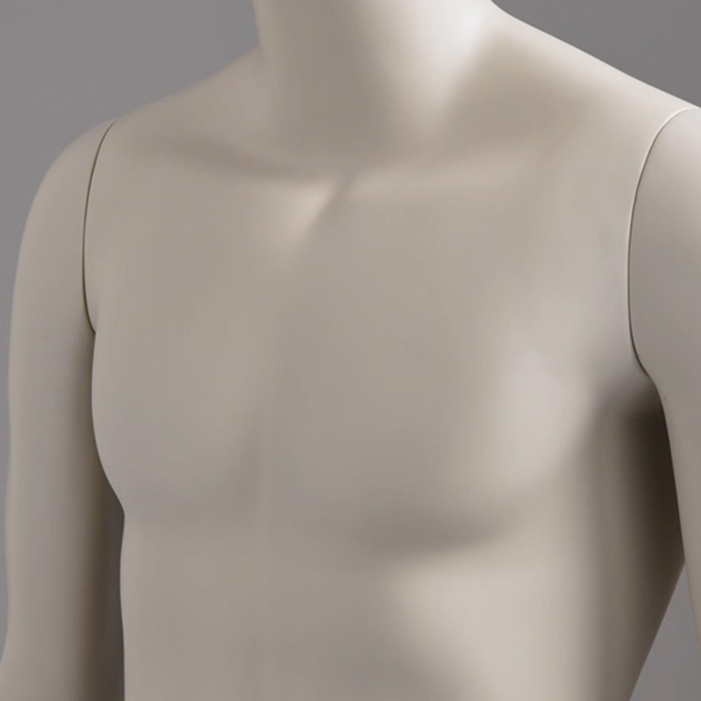 DE-LIANG Luxury Male Full Body Mannequins,Light Gray to Gray Male Dress Form Display Mannequis with Base,Stand Realistic Model for Clothing Shops