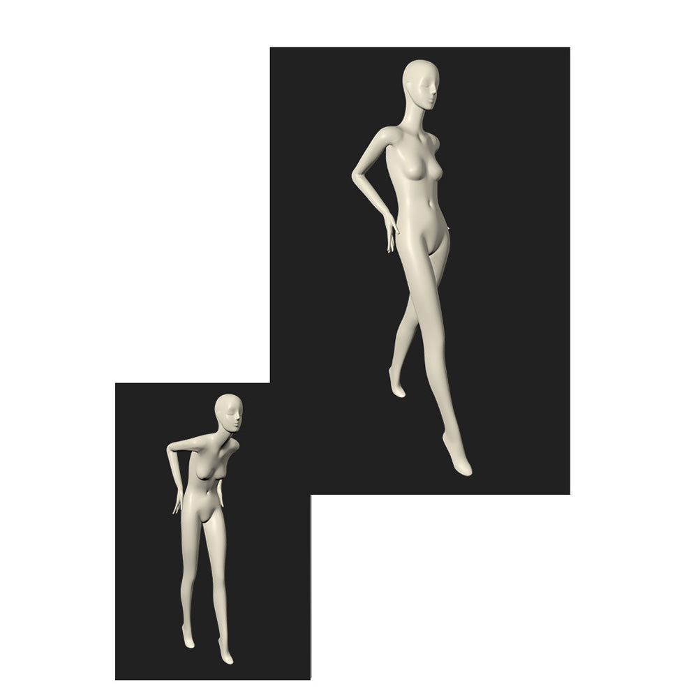 Maniquí femenino de cuerpo entero DE-LIANG: maniquí ajustable con torso para exhibición, maniquí moderno para boutiques de moda y escaparates.