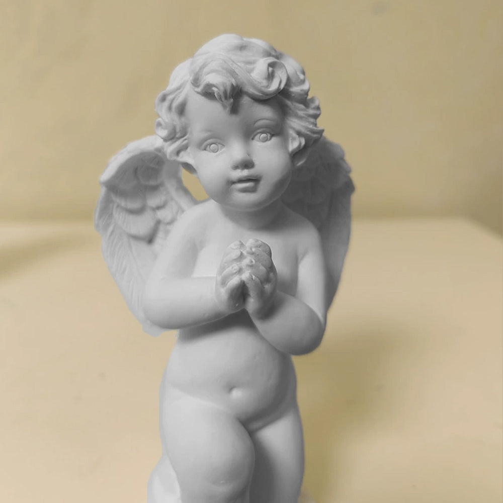 Adorno de escritorio de ángel Cupido infantil hecho a mano, decoración del hogar, estatua de querubín con oraciones de un ángel, escultura de resina, adornos artísticos, regalo