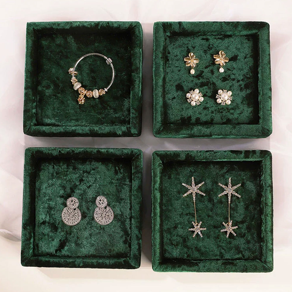 DE-LIANG Velvet Jewelry Display Tray, Earrings Display Stand, Ring Display Stand, Jewelry Display Stand, Necklace Display Tray DE-LIANG