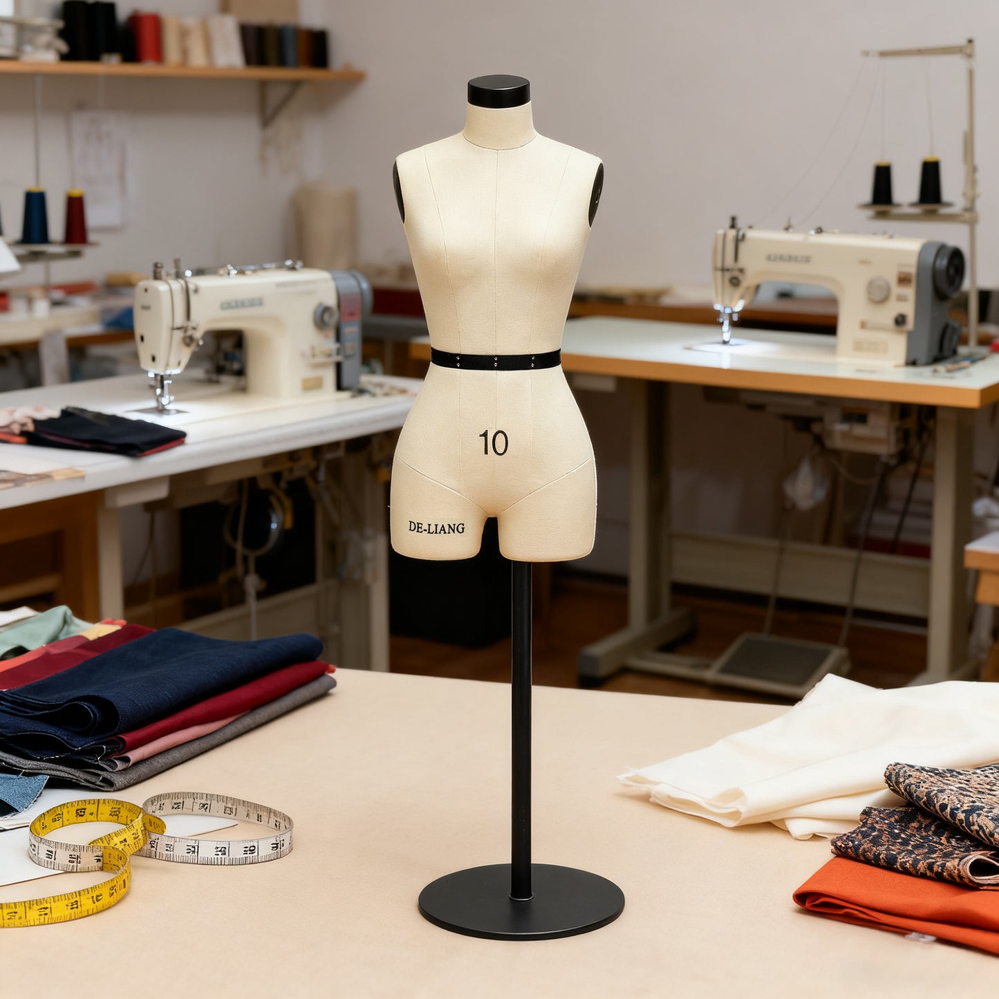 DE-LIANG Manichino a metà scala con braccia morbide, manichino da cucito in miniatura, manichino per sartoria femminile a metà scala, modello di pattern educativo, dimensione 10 (NON ADULTO A DIMENSIONE INTERA)