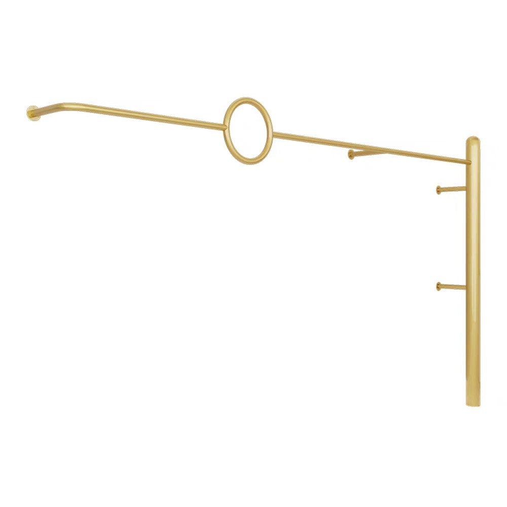 Clothing Store Display Rack On The Wall Creative High-End Light Luxury Golden Shelf Wall-Mounted Display Rack Women's Clothing Store Clothes Rack DL2370 DE-LIANG
