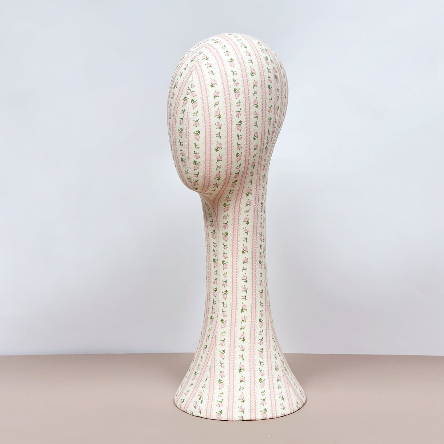 DE-LIANG New Fully Pinnable Linen Mannequin Head Form,Vintage Flower Mannequin Head Stand,Headband Wig Hat Jewelry Display Head Dummy DressForm Props