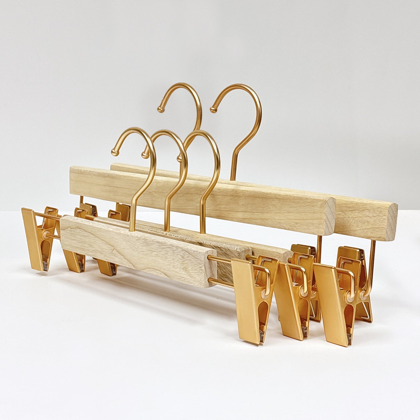 Multi-Functional Camphor Wood Hanger with Hooks /Clips for Ties, Scarves Lingerie Shorts Skirts Wedding Dress laser craft logo customization