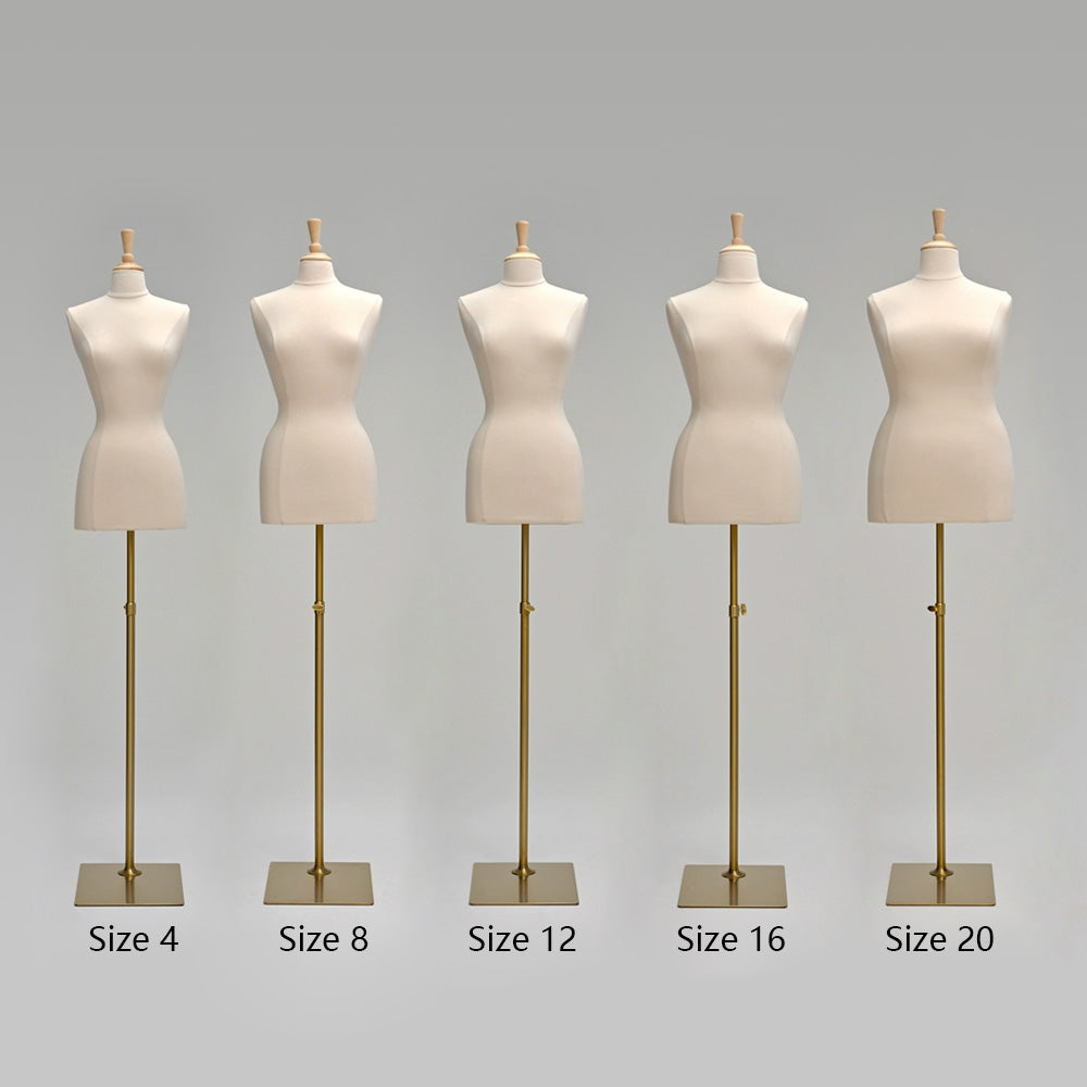 Female Half Body Dress Form Mannequin, Fully Pinnable torso dummy for Sewing and Dress Display, Beige Linen Display Mannikin,Mannequin Show DE-LIANG