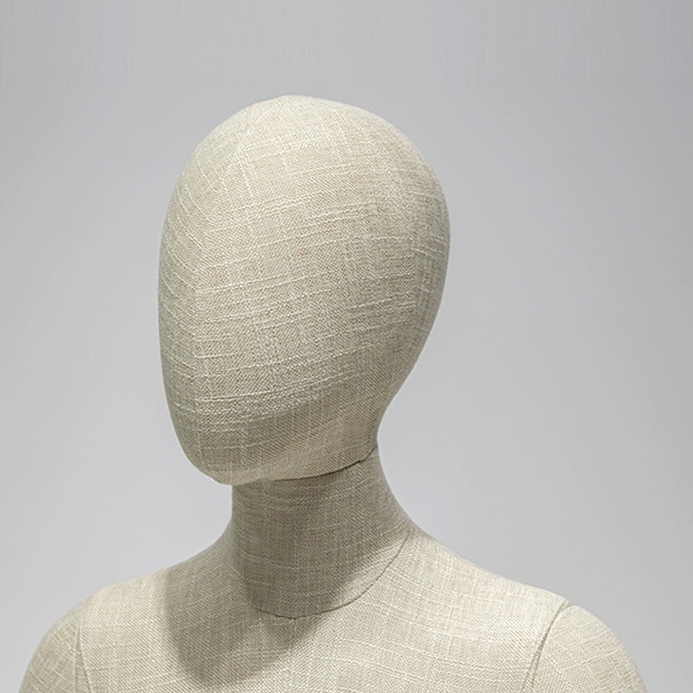Luxury Full Body Female Mannequin Torso Display Dress Form,Wedding Dress Gown Display Grey Bamboo Linen Mannequin Torso Model, Head For Wigs