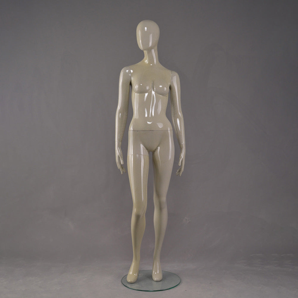 DE-LIANG Female Full Body Mannequin,Glossy Finish Fiberglass Realistic Dress Form Display,Elegant Standing Window Display Model for Clothing Stores, Boutiques & Fashion Exhibitions