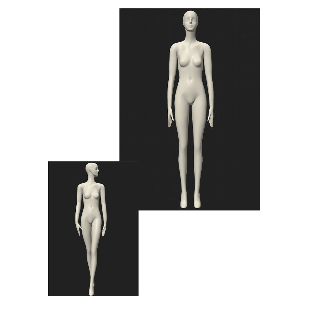Maniquí femenino de cuerpo entero DE-LIANG: maniquí ajustable con torso para exhibición, maniquí moderno para boutiques de moda y escaparates.