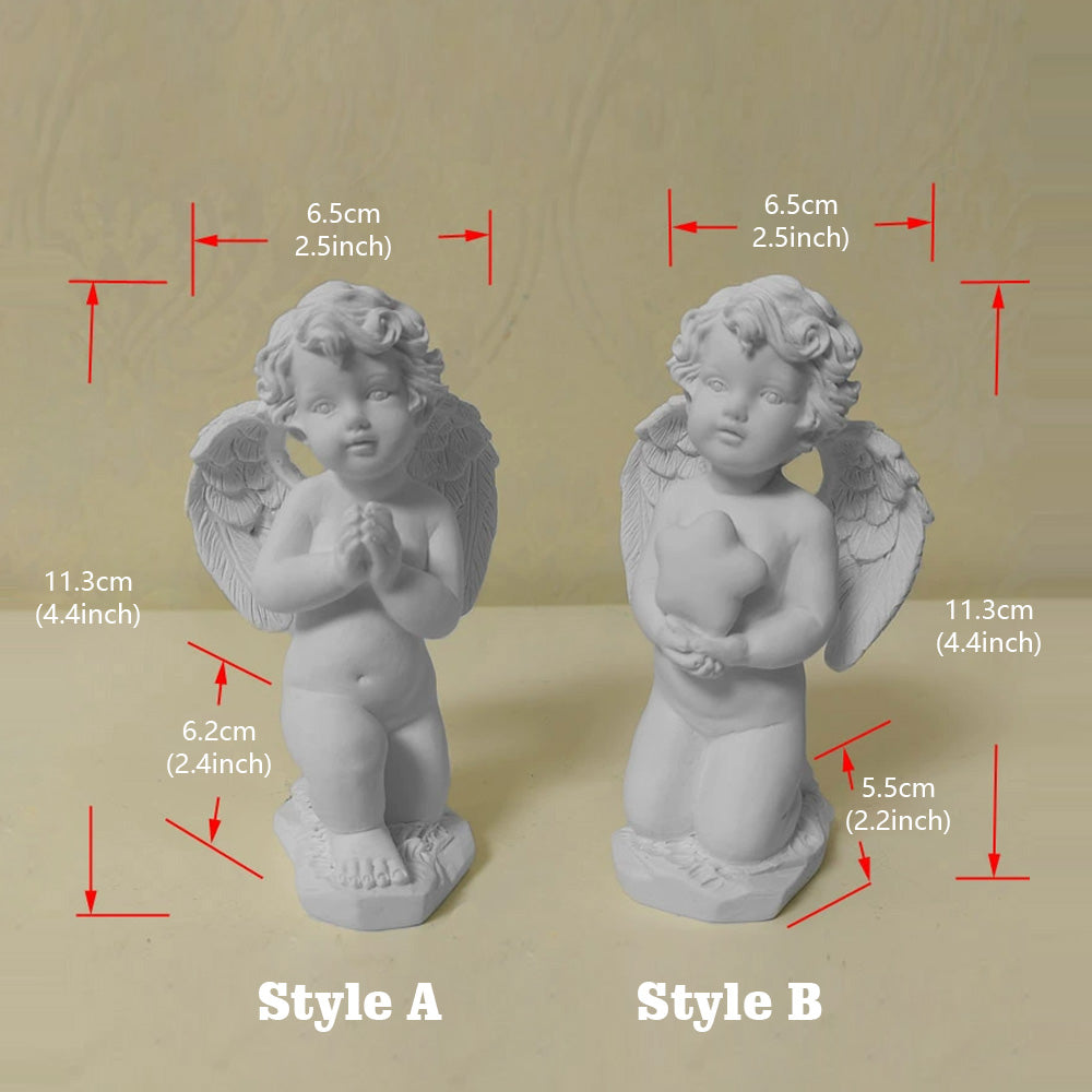 Adorno de escritorio de ángel Cupido infantil hecho a mano, decoración del hogar, estatua de querubín con oraciones de un ángel, escultura de resina, adornos artísticos, regalo