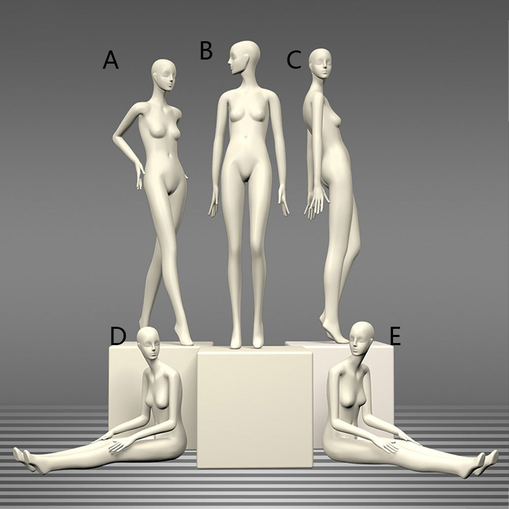Maniquí femenino de cuerpo entero DE-LIANG: maniquí ajustable con torso para exhibición, maniquí moderno para boutiques de moda y escaparates.