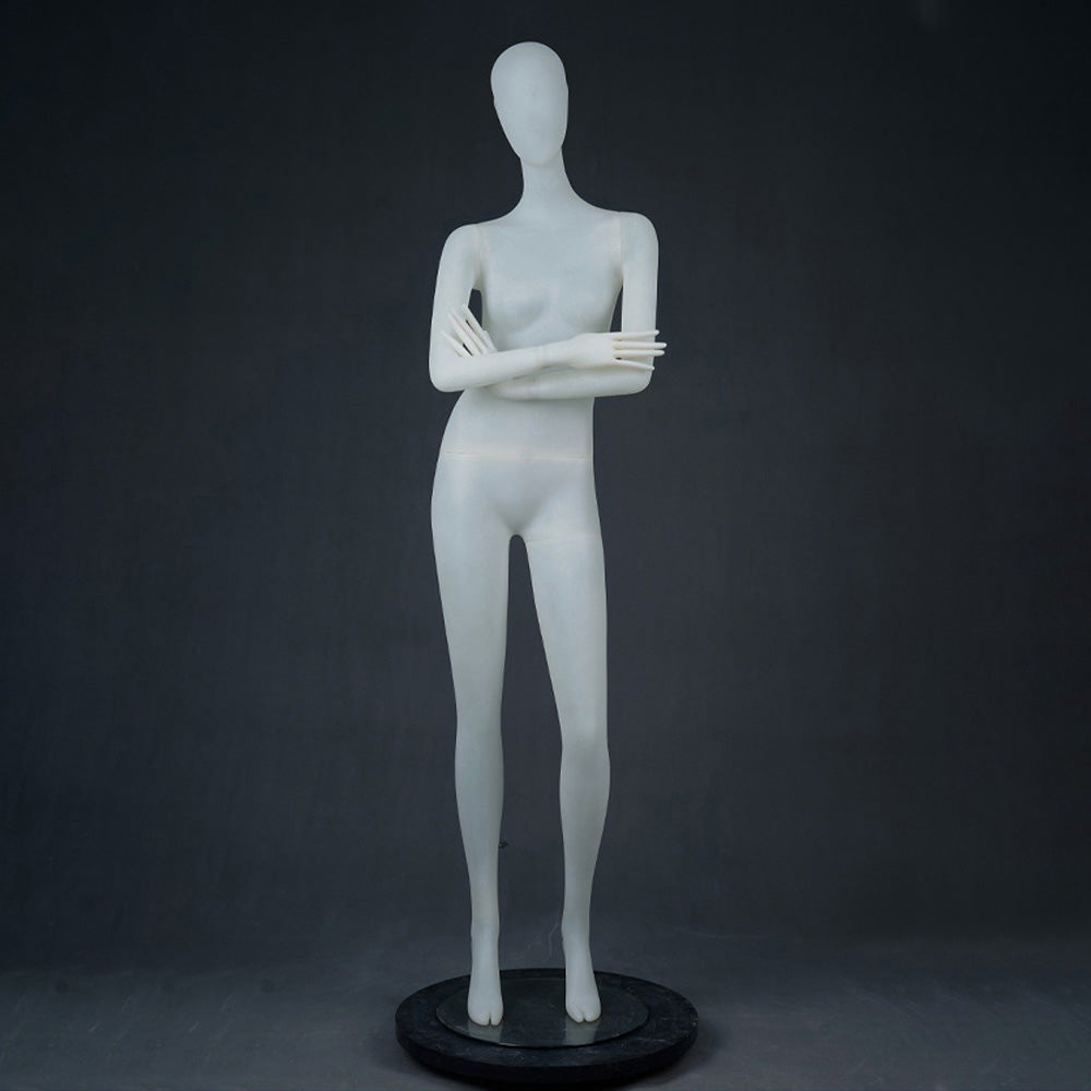DE-LIANG Frosted Translucent Female Full Body Mannequins – Minimalist Abstract Window Display Model, Boutique Clothing Store Fashion Dress Form