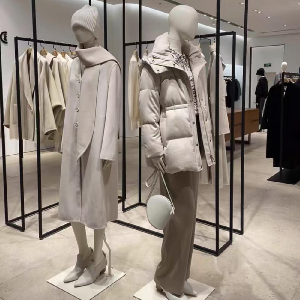 DE-LIANG Female Full /Half-body Mannequin,Female Dress Form Mannequin,Women Natural Linen Mannequin Torso,Clothing Store Display Model,Manikin Head For Wig Hat Holder