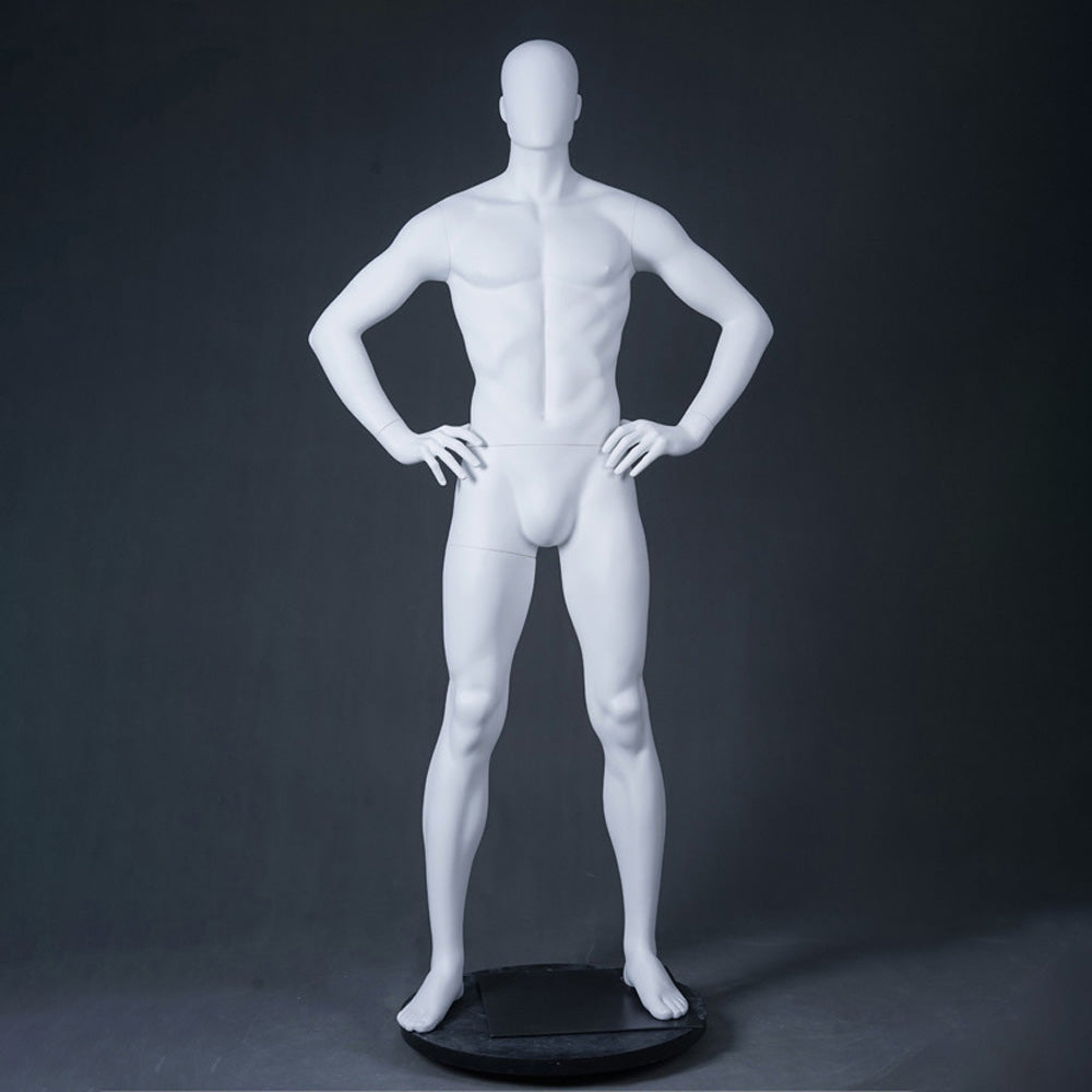DE-LIANG Male Full Body Mannequin | White Sports Mannequin for Gym & Athletic Apparel | Running & Sportswear Display
