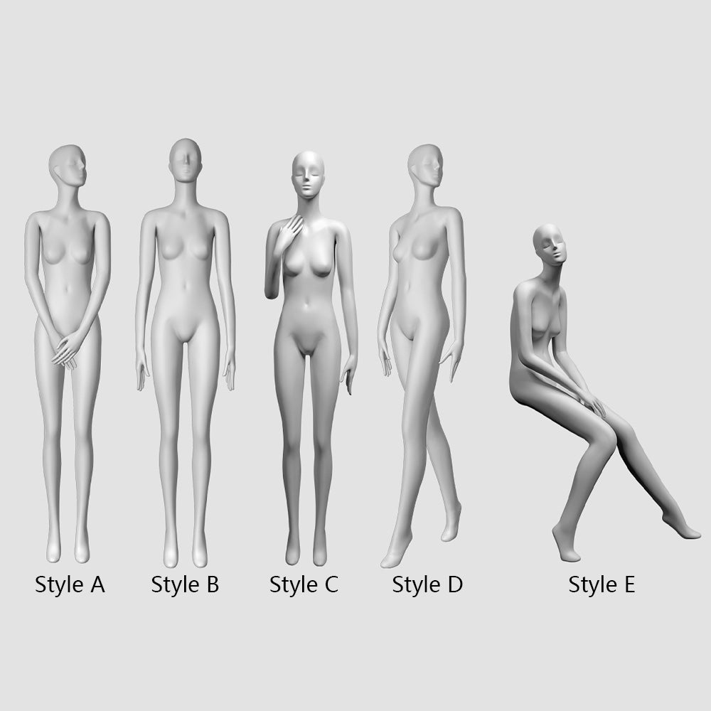 DE-LIANG Luxury Female Standing / Sitting Full Body Mannequins ,Realistic Fiberglass Dress Form Display,Manikin Torso Stand for Retail Clothing