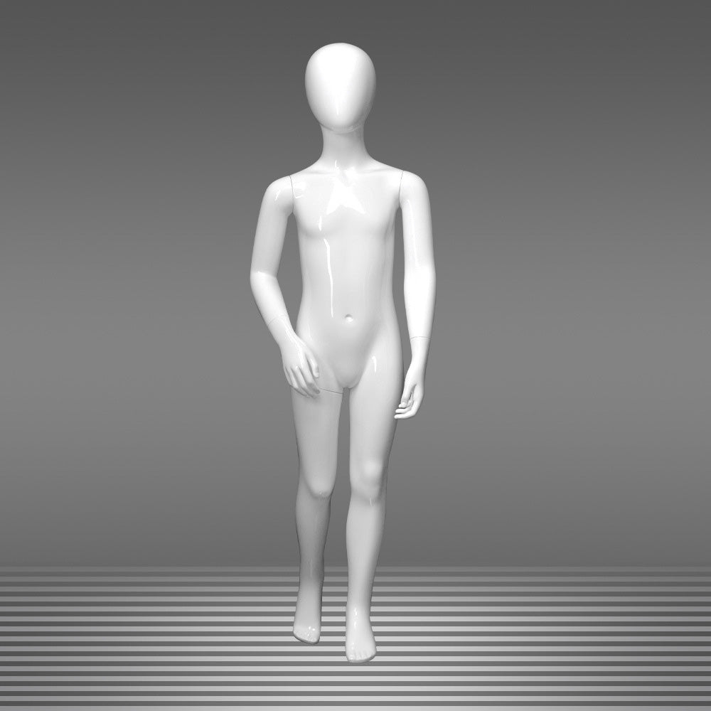Glossy White Childs Display Mannequin Full Body Dress Form