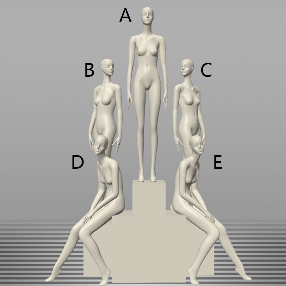 Maniquí femenino de cuerpo entero DE-LIANG: maniquí ajustable con torso para exhibición, maniquí moderno para boutiques de moda y escaparates.
