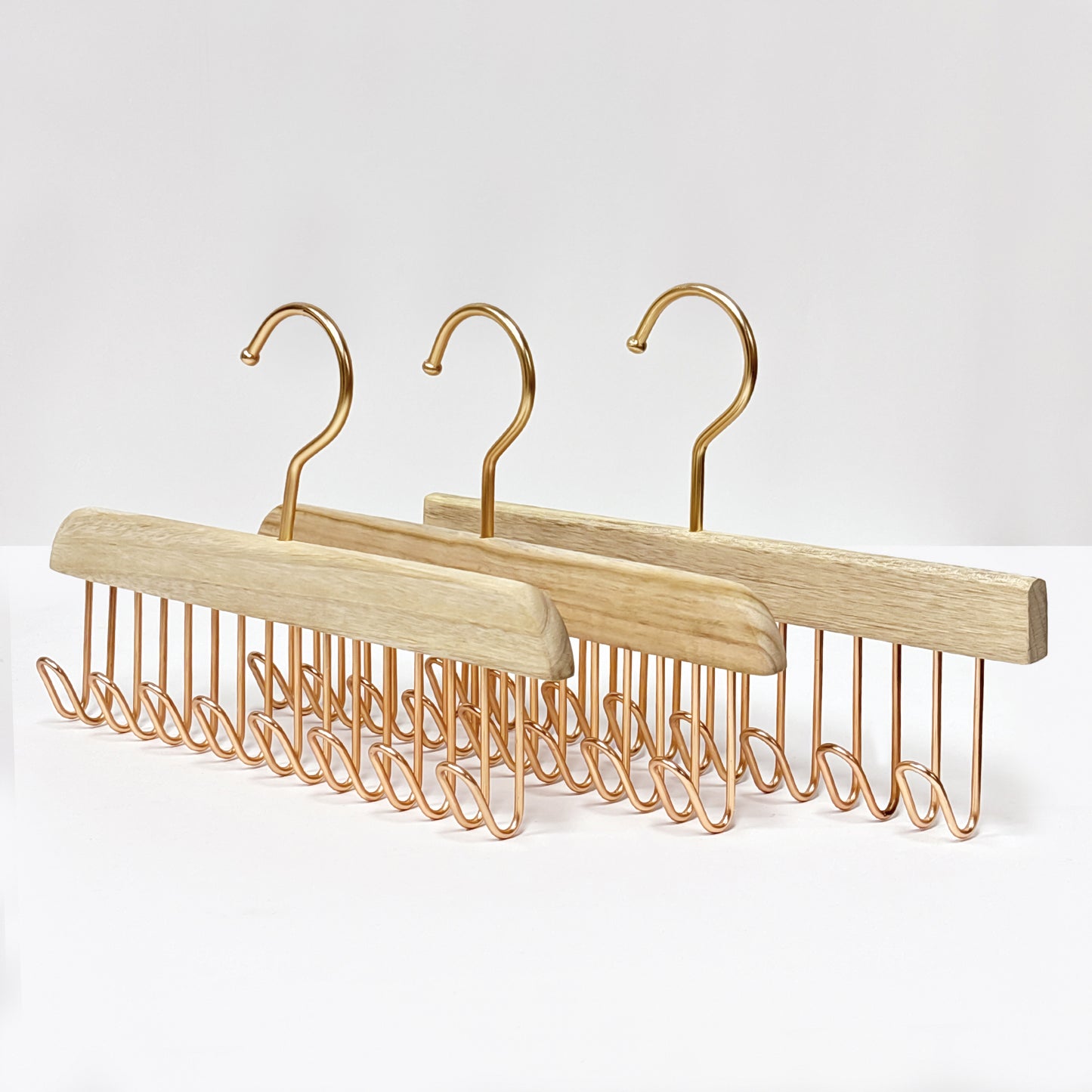 Multi-Functional Camphor Wood Hanger with Hooks /Clips for Ties, Scarves Lingerie Shorts Skirts Wedding Dress laser craft logo customization