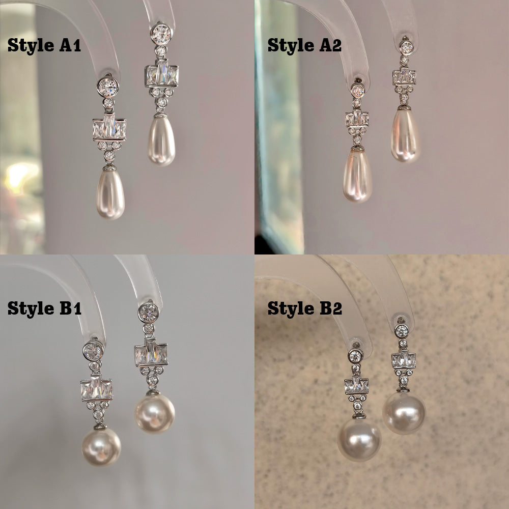 Silver Handmade Pearl earrings,Fresh Water Pearl Earrings, Hoop Pearl Earrings, Bridesmaid Gifts , Anniversary Gift, Wedding jewelry, Pearl Jewelry DE-LIANG