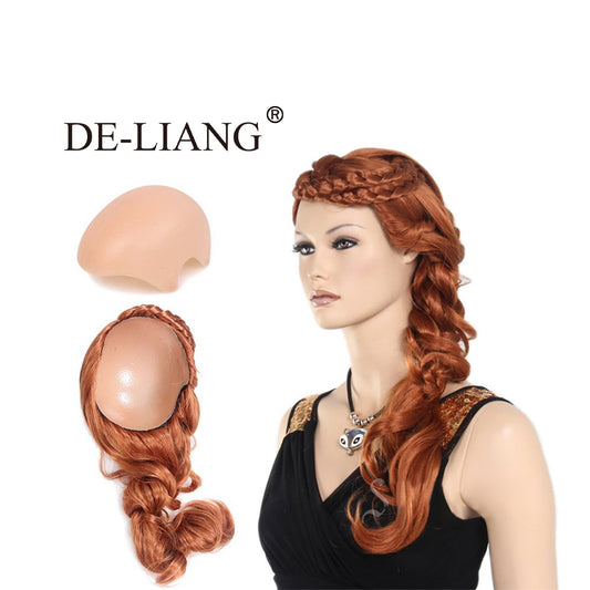 DE-LIANG Fashional Female Mannequin's Wig, Handmade Head Mannequin,High Ponytail for Window Manikin Head Decorate,Luxury Wigs, Cosplay Wig DL2395