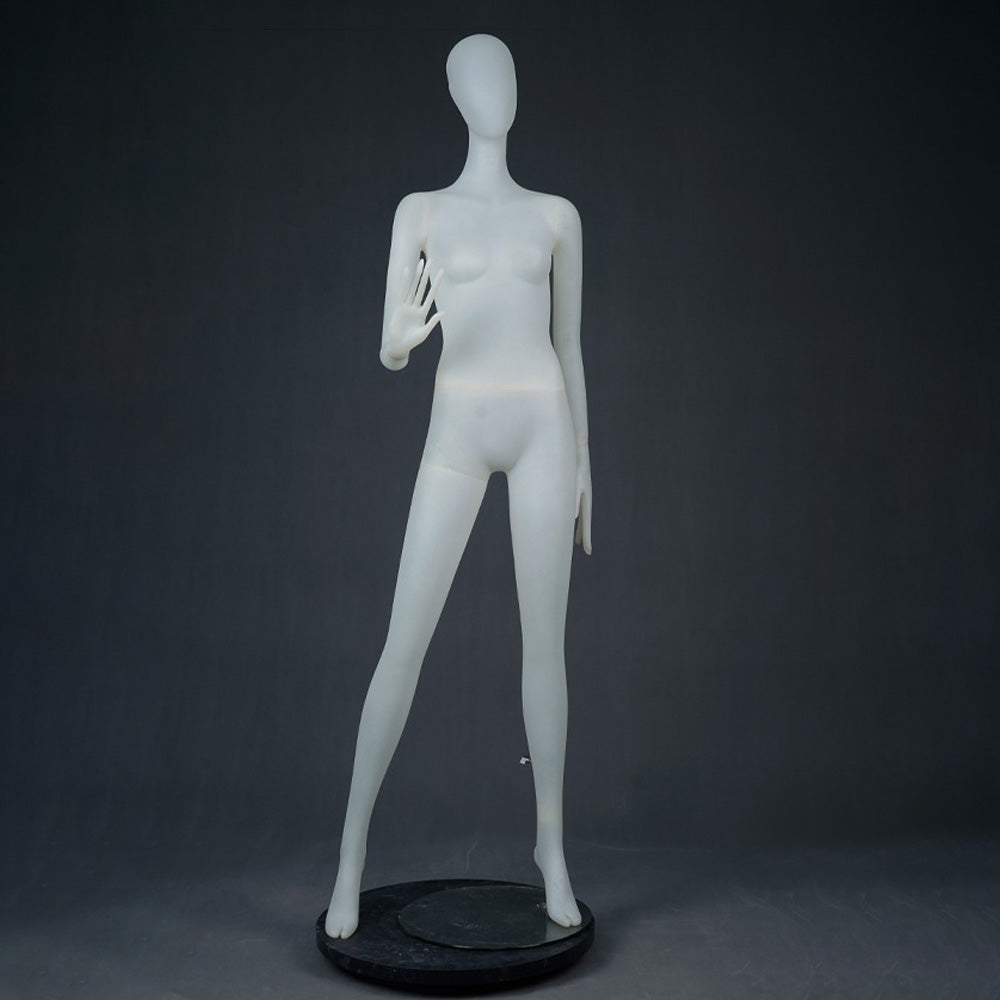 DE-LIANG Frosted Translucent Female Full Body Mannequins – Minimalist Abstract Window Display Model, Boutique Clothing Store Fashion Dress Form