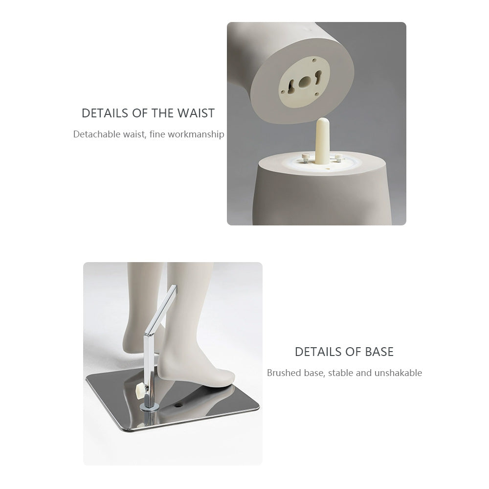 DE-LIANG Luxury Child Mannequin with Flexible Wooden Arms,Sandy Mud Color Child Stand/Sitting Full Body Dress Form Model for Clothes Display De-Liang Dress Forms