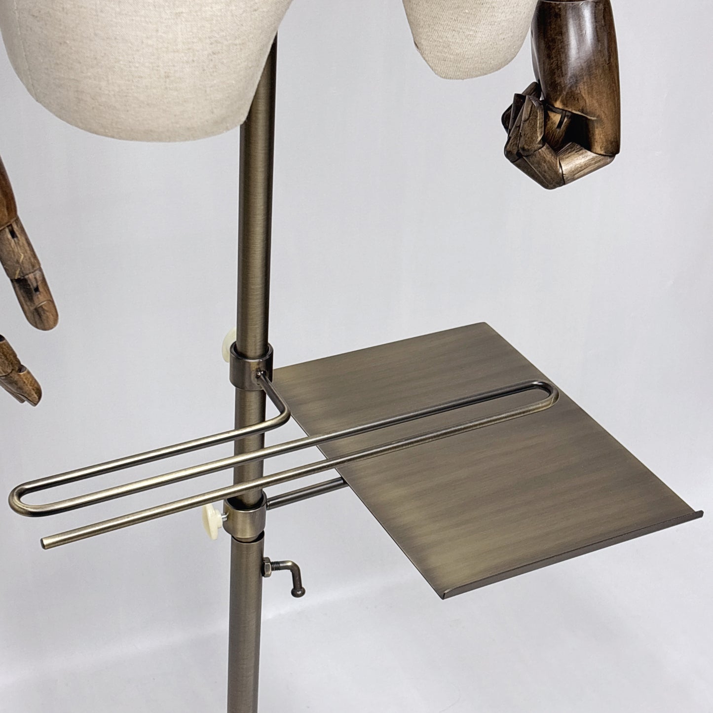 Male Half Body Mannequin, Men Suit Display Model with Wooden Arms and Cross Four-Wheel Base