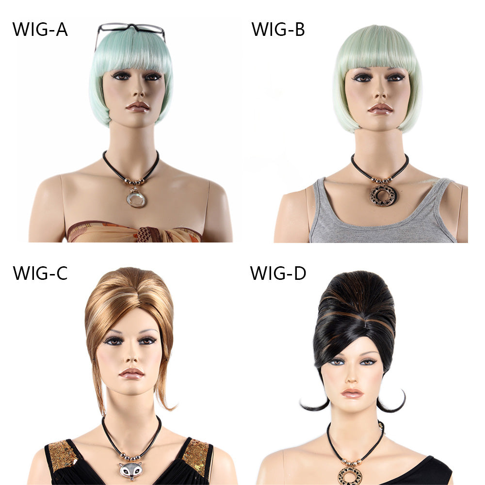 DE-LIANG Fashional Female Mannequin's Wig, Handmade Wigs With Bangs,Short/Long Wig for Window Manikin Head Decorate,Luxury Wigs, Cosplay Wig DL2394 De-Liang Dress Forms