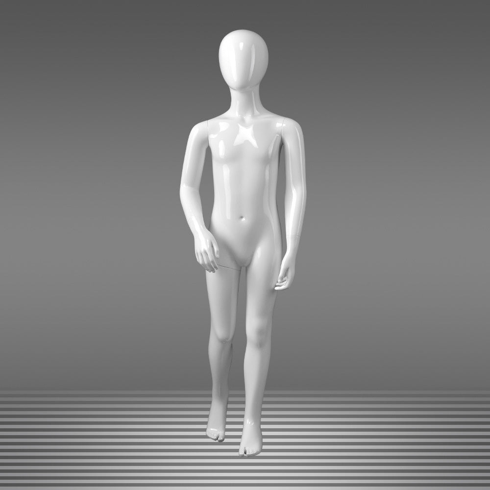 Glossy White Childs Display Mannequin Full Body Dress Form