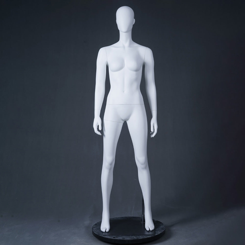 DE-LIANG Abstract Female Full Body Fiberglass Mannequin – White Matte Retail Clothing Display Form