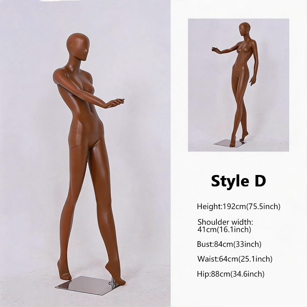 DE-LIANG Mocha Brown Female Full Body Mannequin for Boutique Window Display