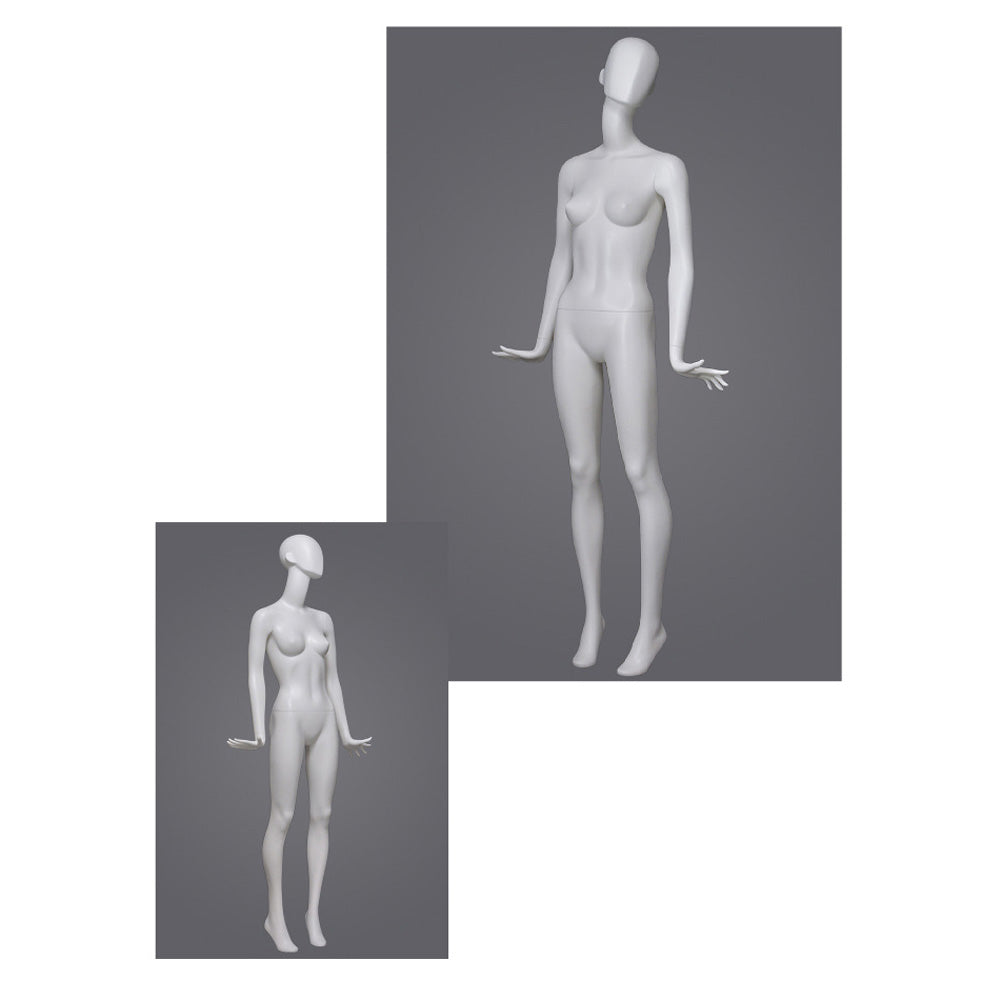 DE-LIANG Full Body Female Mannequin with Abstract Head,Realistic Fiberglass Display Model for Boutique & Clothing Store Window Display