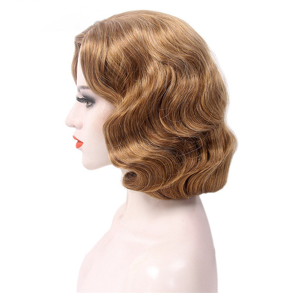 Custom Wig, Female Curly Synthetic Wig With Bangs,Handmade Short Curly Hair,Hair for Window Manikin Head Decorate,Retro Wigs, Cosplay Wig DL2392 De-Liang Dress Forms