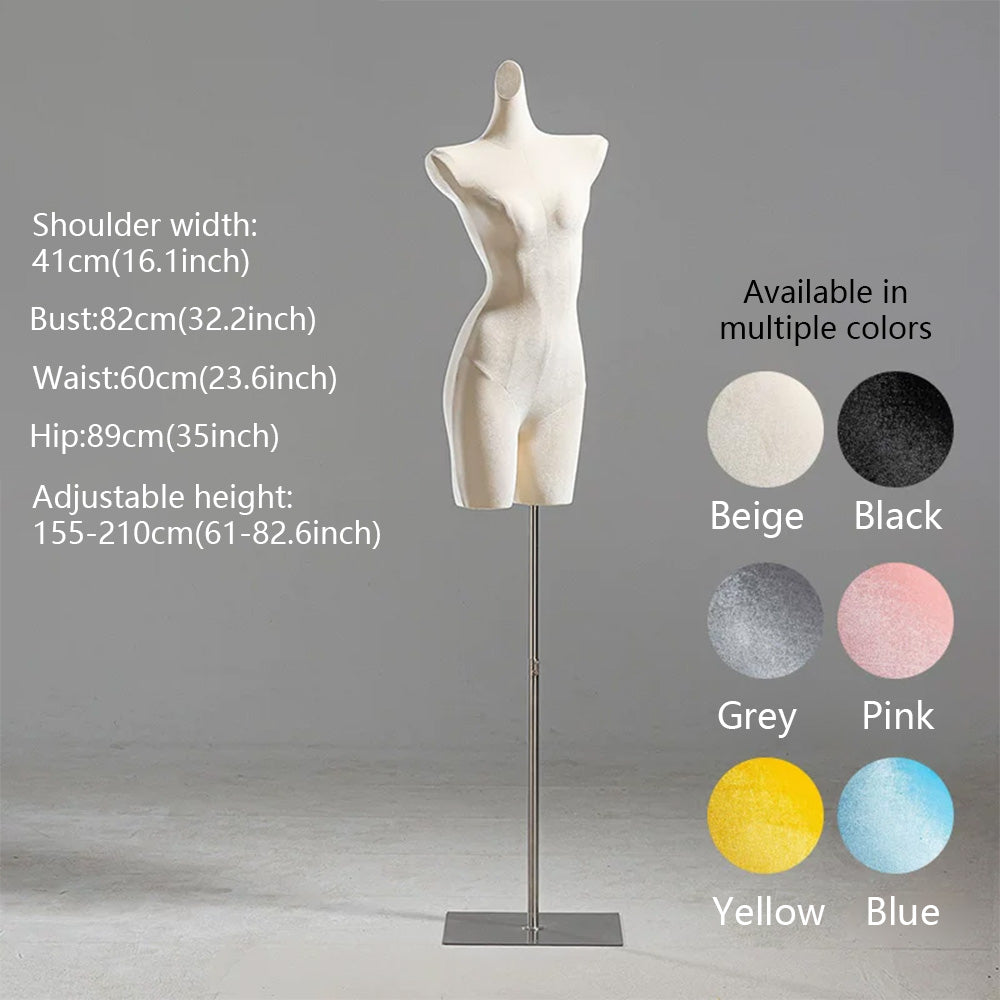 DE-LIANG Velvet Female Mannequin Torso | Lingerie Bra Underwear Display Form