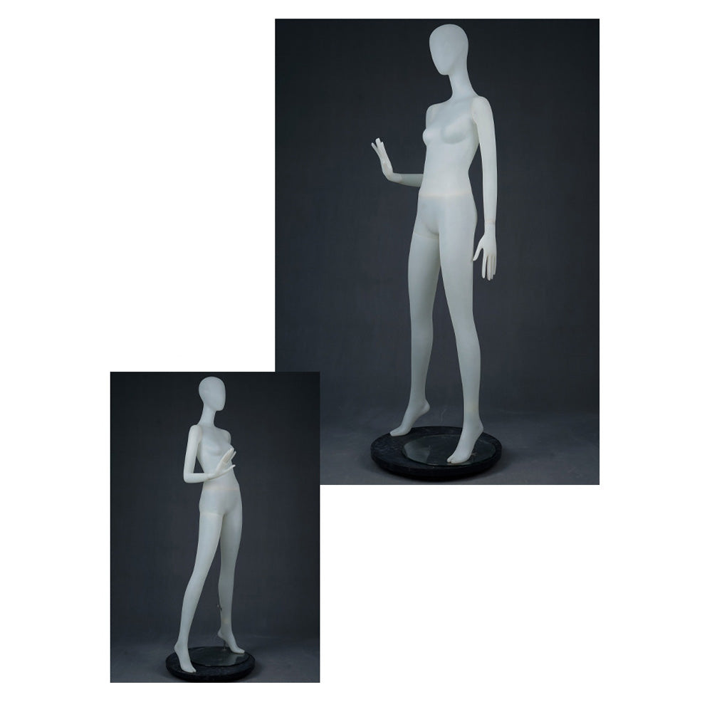 DE-LIANG Frosted Translucent Female Full Body Mannequins – Minimalist Abstract Window Display Model, Boutique Clothing Store Fashion Dress Form