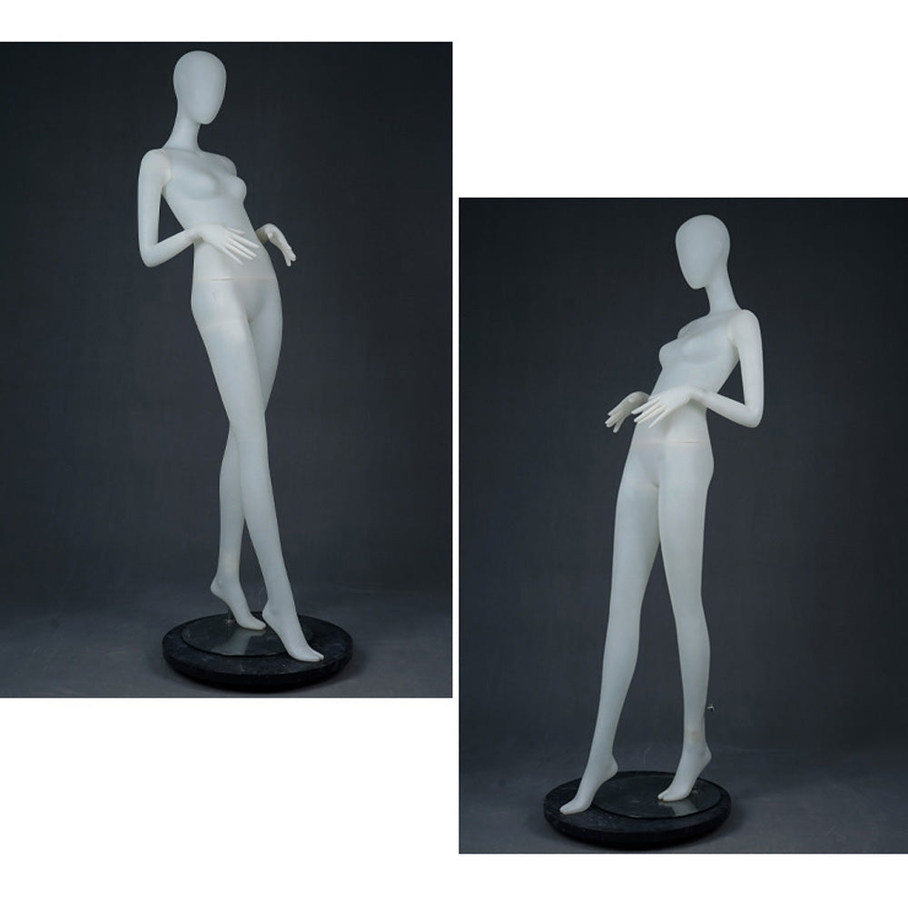 DE-LIANG Frosted Translucent Female Full Body Mannequins – Minimalist Abstract Window Display Model, Boutique Clothing Store Fashion Dress Form