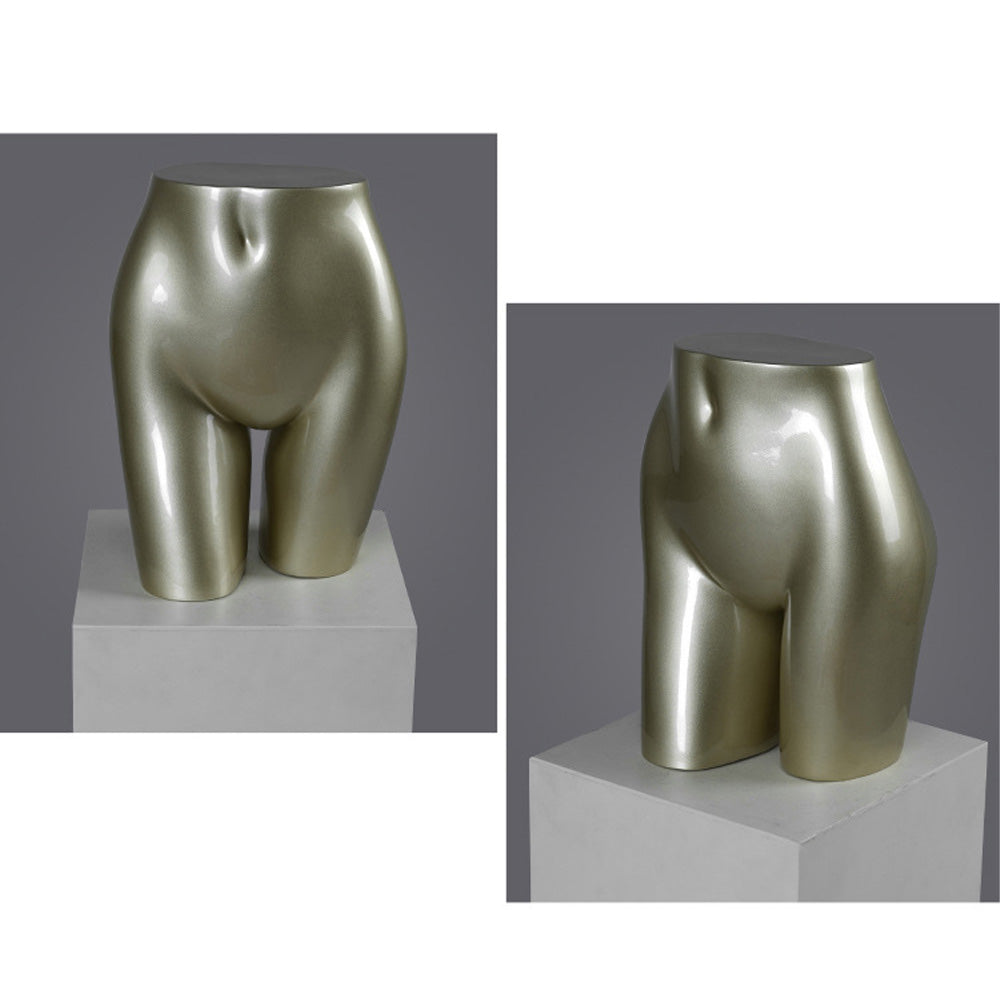 DE-LIANG Female Torso Mannequin Display Set,Half Body Dress Form Collection,White & Gold Finish Retail Display Forms for Clothing Store