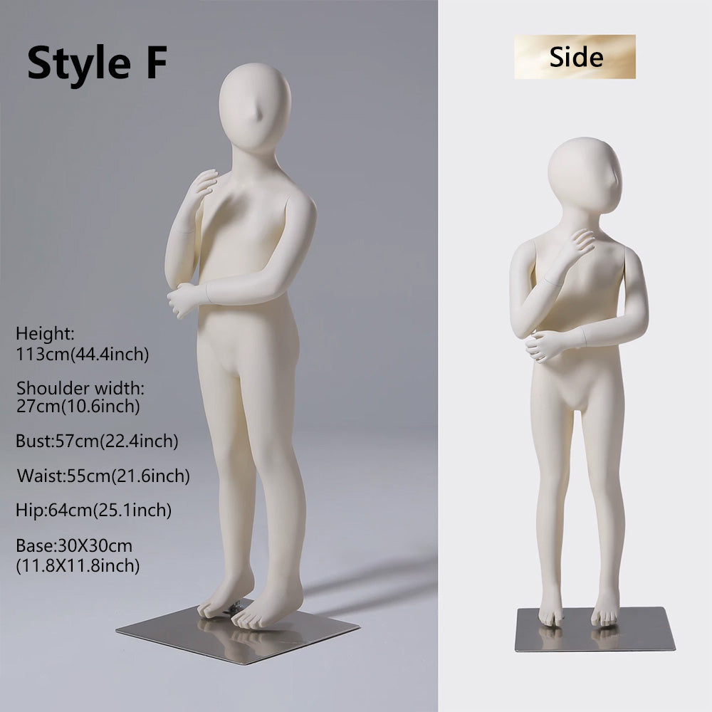 DE-LIANG Kids Full Body Mannequin Ages 4-14 | 6 Sizes Children Clothing Display Form