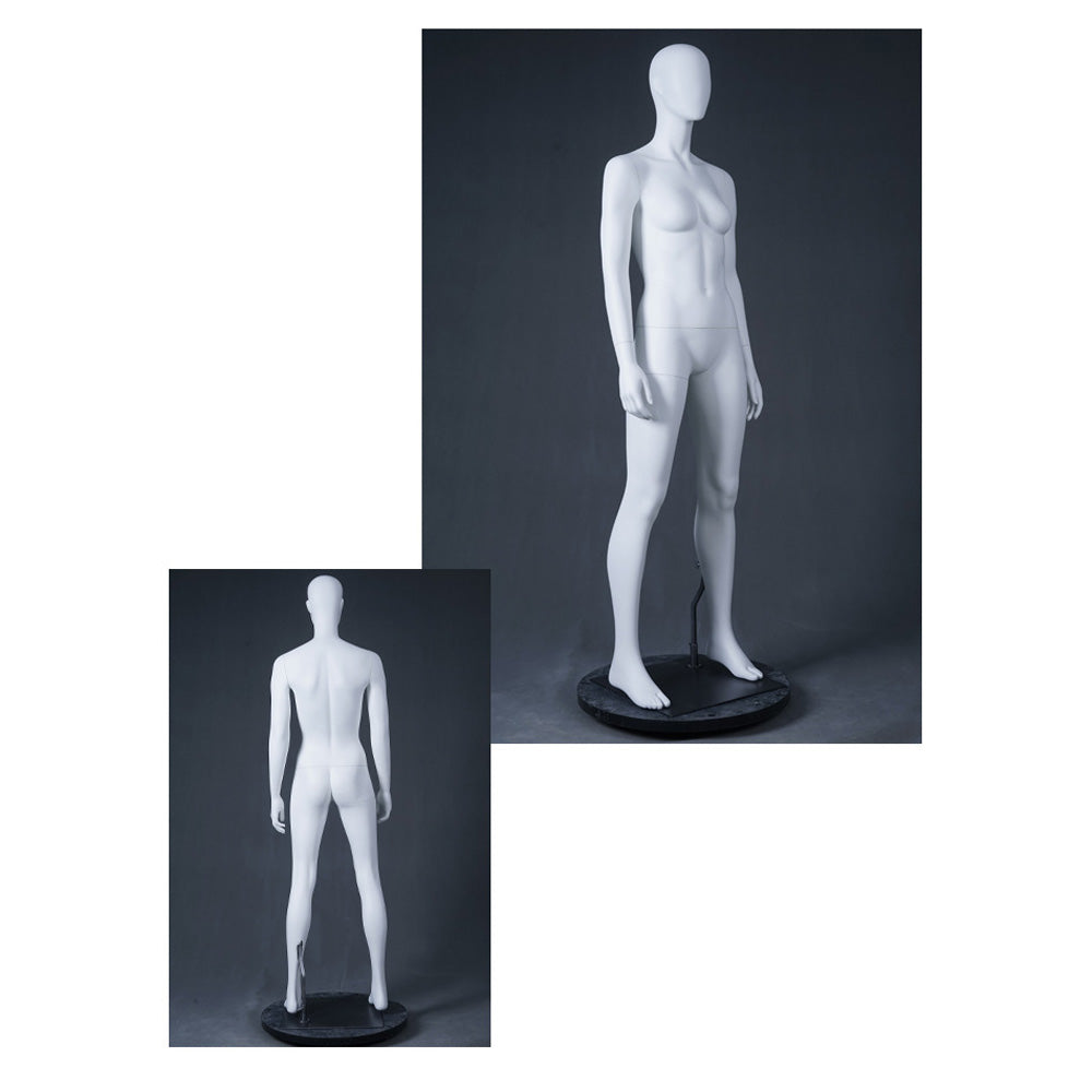 DE-LIANG Abstract Female Full Body Fiberglass Mannequin – White Matte Retail Clothing Display Form