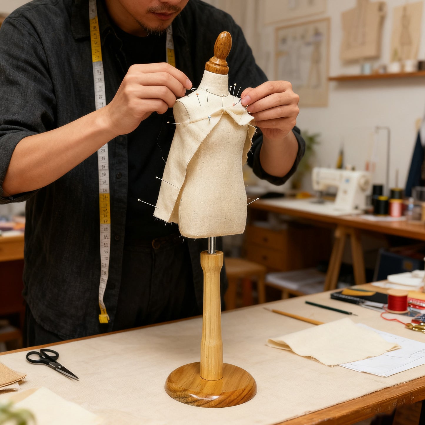 mannequin de couture miniature pour homme à l'échelle 1/3 1/4 1/2 pour tailleur et couturière pour drapage scolaire, mini entièrement épinglable pour hommes