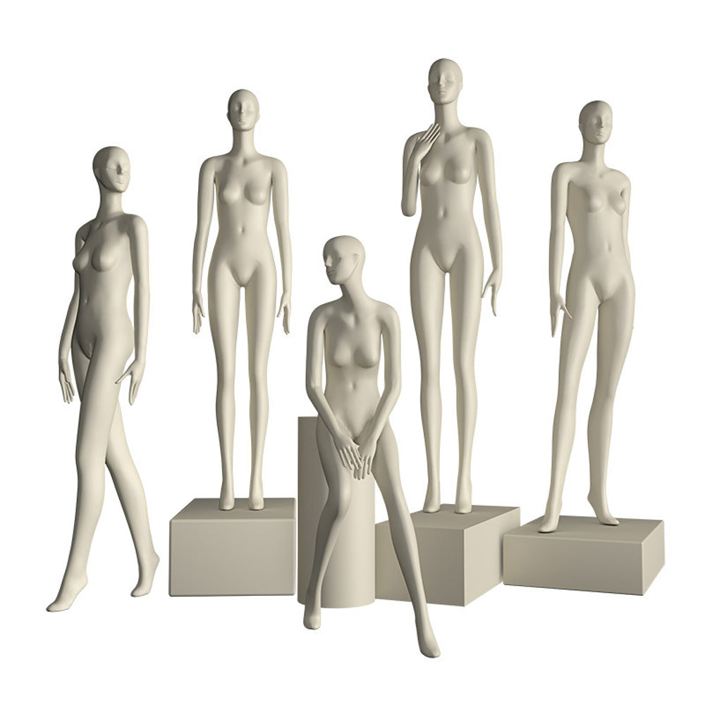 DE-LIANG Luxury Female Standing / Sitting Full Body Mannequins ,Realistic Fiberglass Dress Form Display,Manikin Torso Stand for Retail Clothing