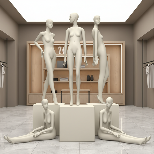 Maniquí femenino de cuerpo entero DE-LIANG: maniquí ajustable con torso para exhibición, maniquí moderno para boutiques de moda y escaparates.