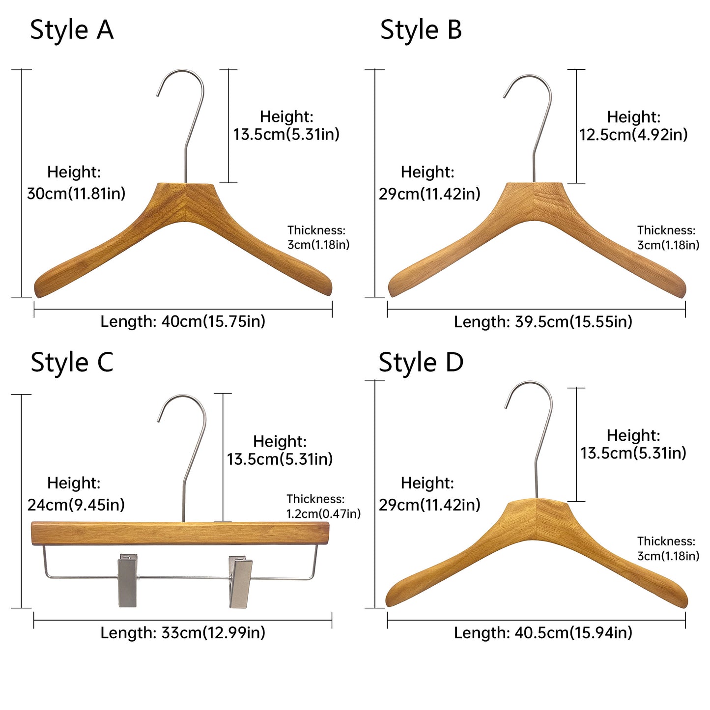 DE-LIANG Luxury Brown Wooden Hangers
